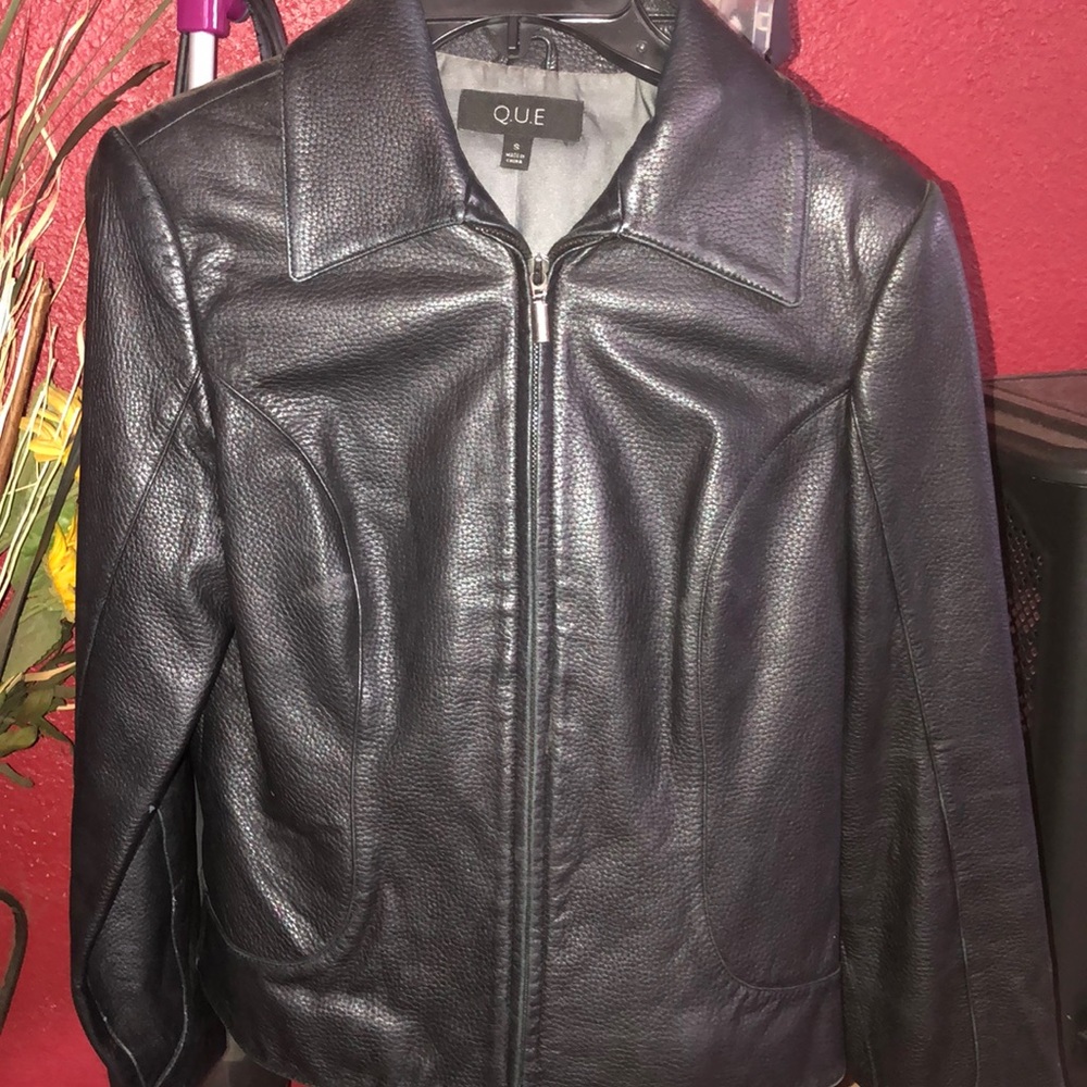 Black leather jacket